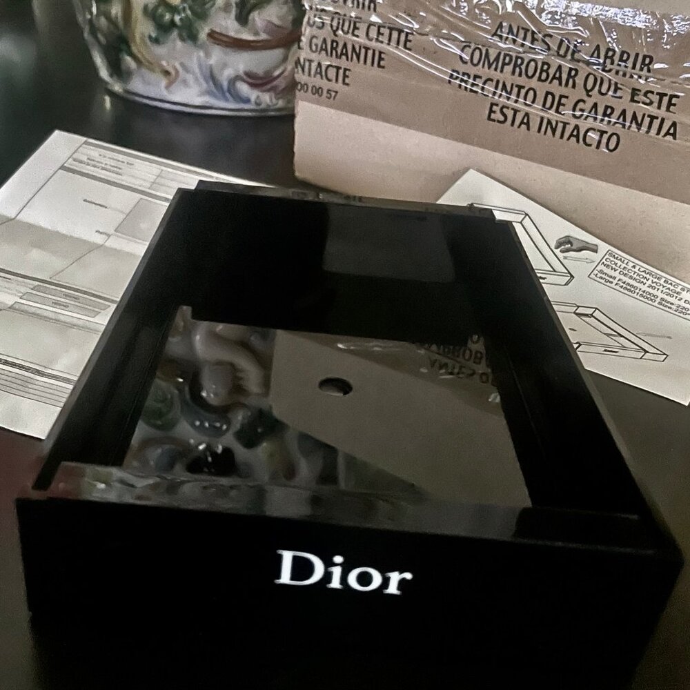 Christian Dior Black Lacquer Pull out Tray for Perfume, Jewelry etc. 9" x 9"